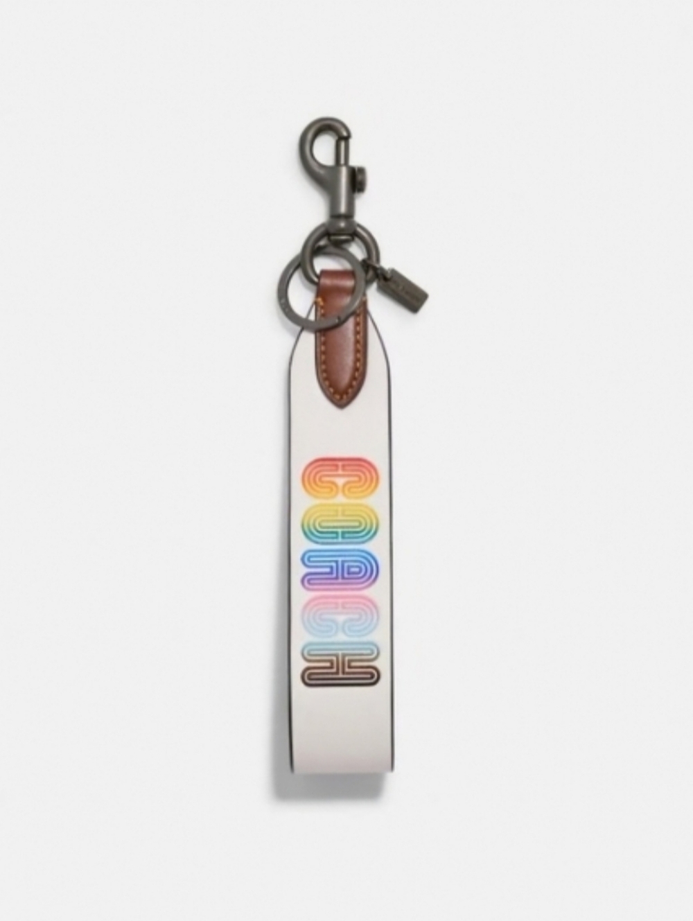🌈 COACH Loop Keychain in Retro Rainbow Print 🌈